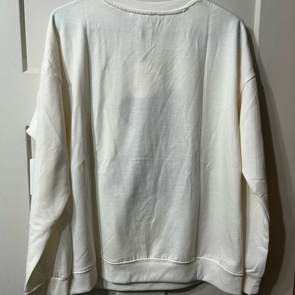 Workshop Republic Clothing  off white Cream Teddy Bear Sweatshirt - Picture 6 of 6